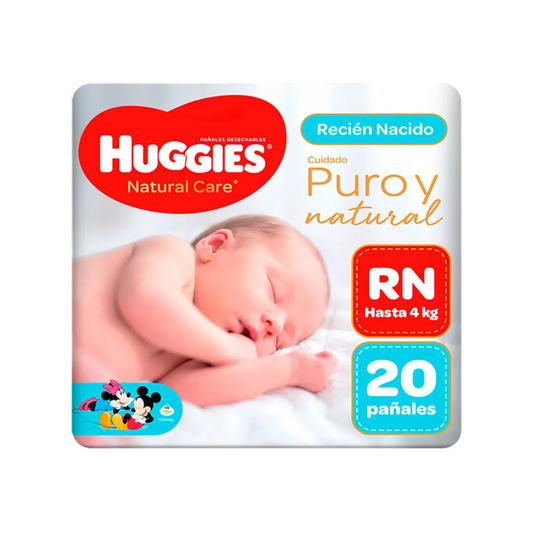 Panal Recién Nacido Huggies Natural Care - Bolsa 20 UN